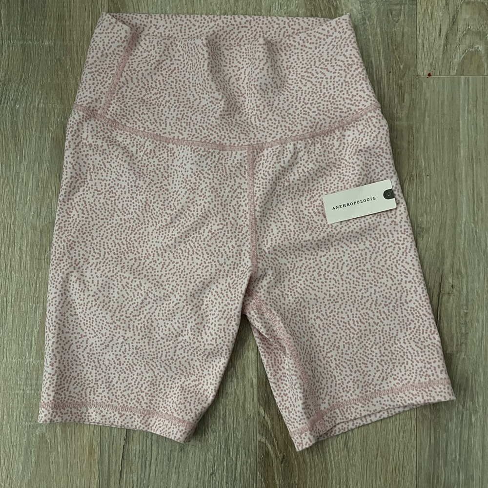 Anthropologie Pink Speckled Bike Shorts